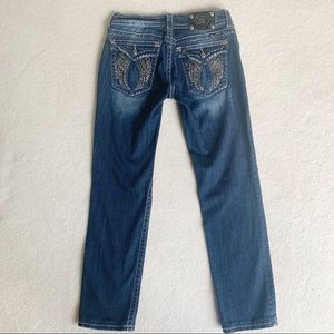 MISS ME skinny black leather angel wings 30/29